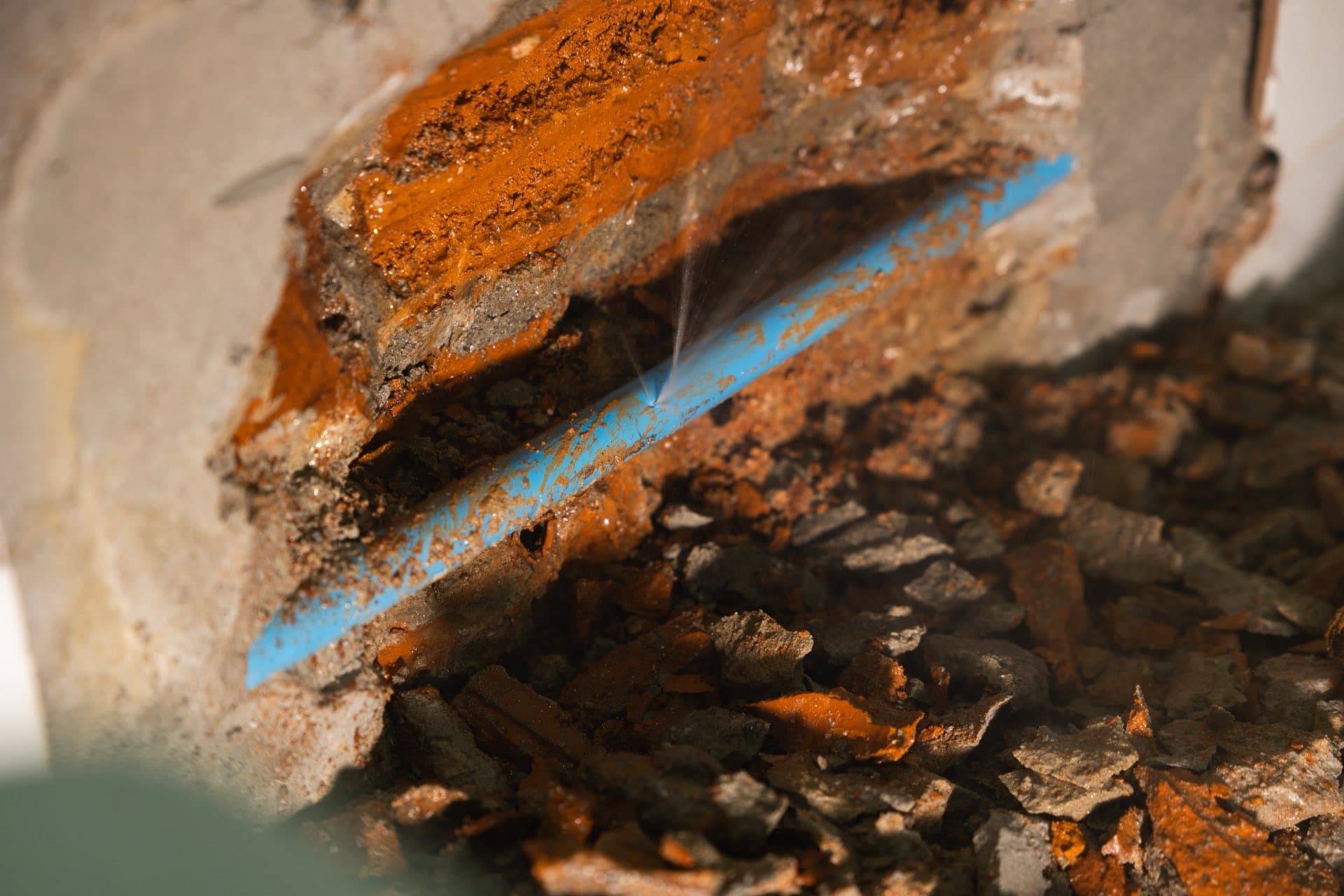 Hidden Pipe Leak Detection in Dubai: Water escaping from a hidden pipe inside a wall