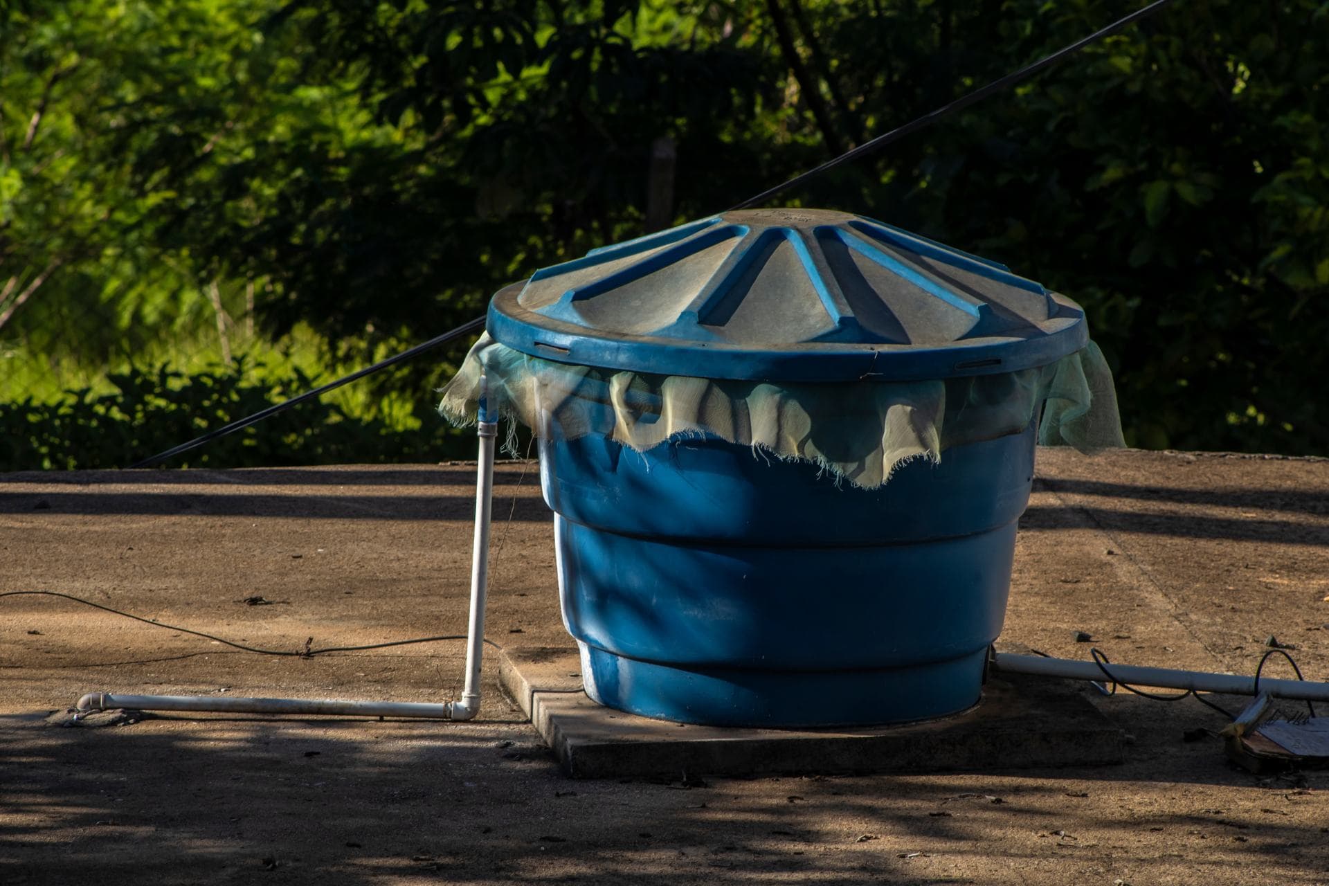 Water Tank Cleaning in Dubai: Rooftop water tank on a Dubai building before cleaning